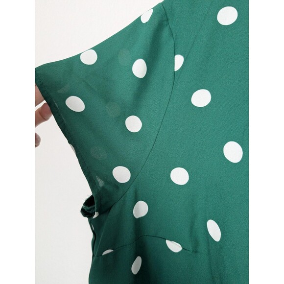 Ann Taylor Green Polka Dot Dress 2XL - Picture 4 of 7